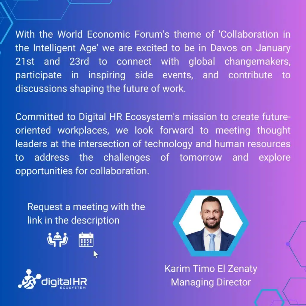 Eine Zusammenstellung von Screenshots, Diagrammen, Logos und Konferenzfotos, die die Funktionen einer HR-Plattform demonstrieren. Die Bilder zeigen strategische Berichte zu HR-Trends, Tools zur Verwaltung von Mitarbeiterfähigkeiten, Leistungsbeurteilungen, Dokumentenmanagement und mobile HR-Assistenten.