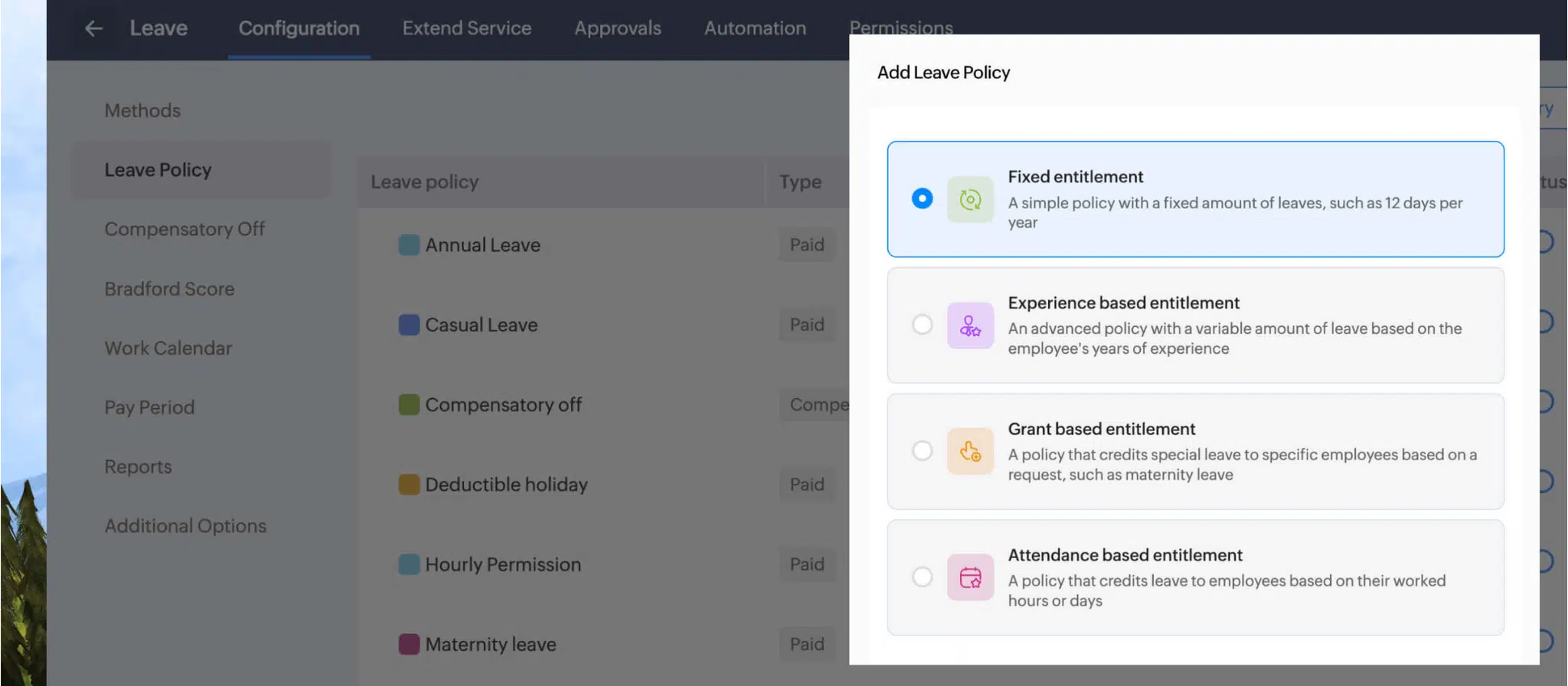 Anpassbare Abwesenheitsrichtlinien