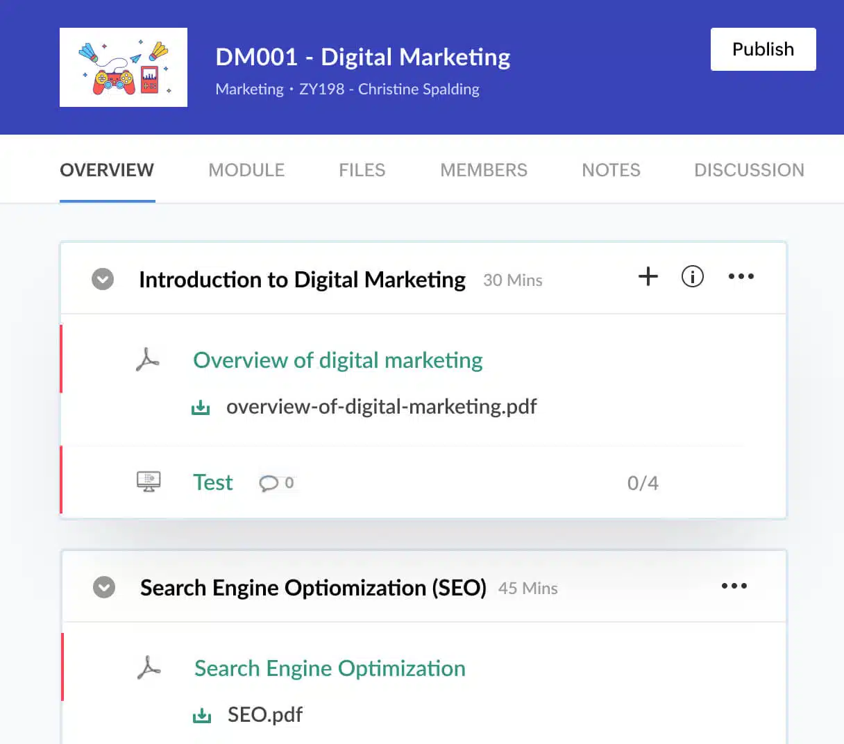 Erstellung flexibler Kurse