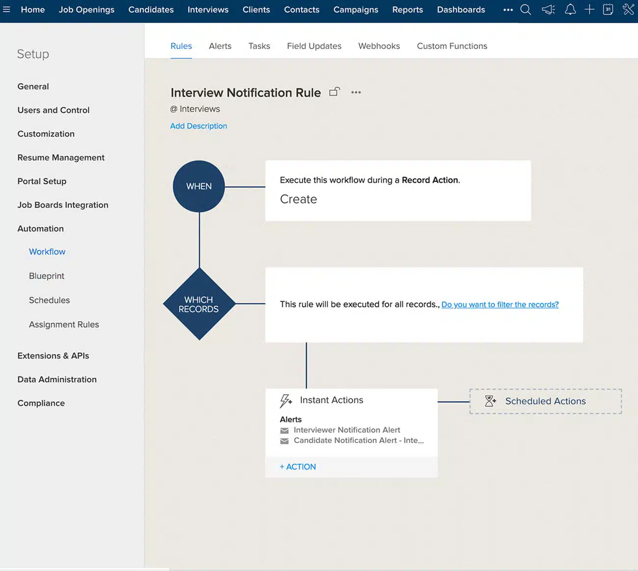 Automatisierte Interviewkoordination
