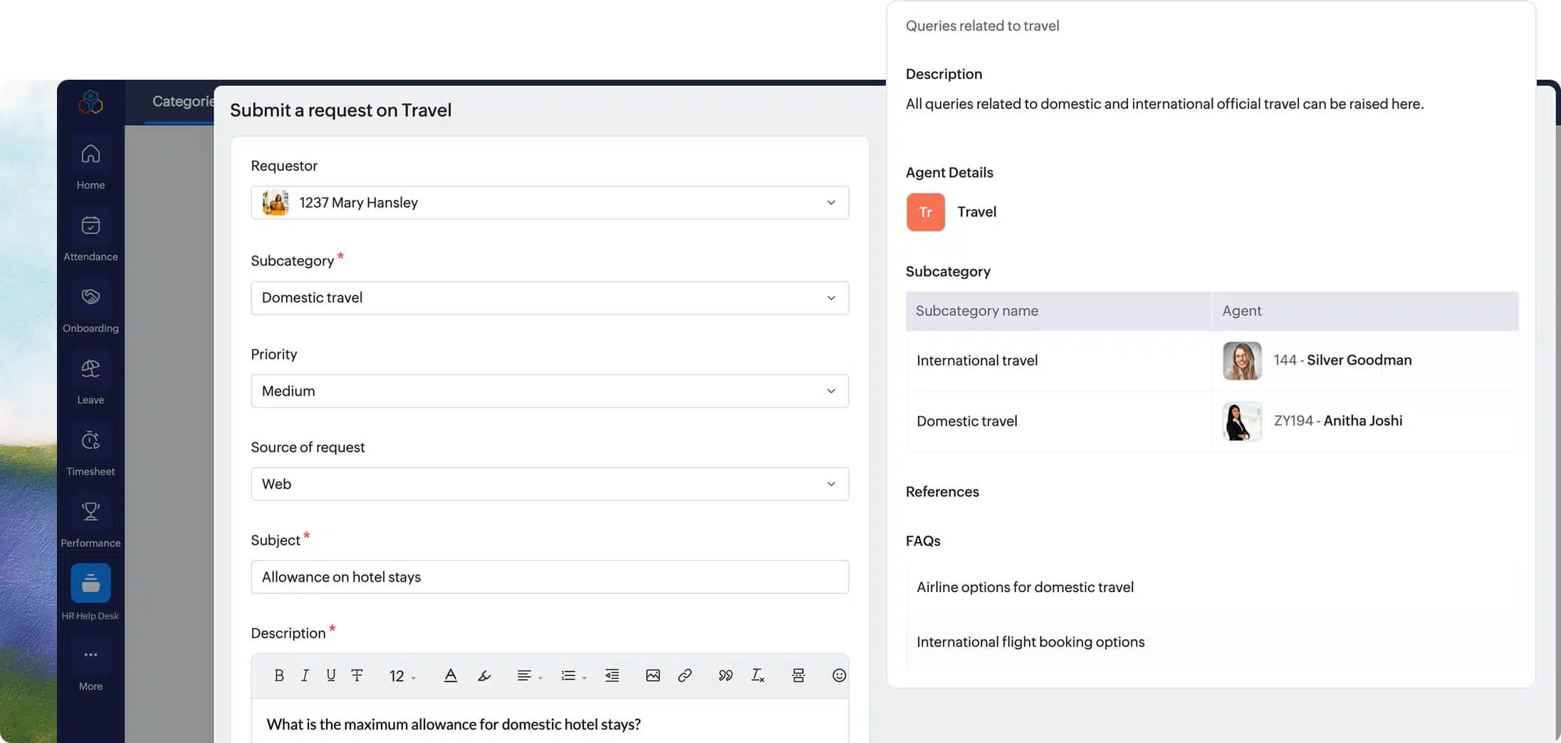 Ticketerstellung zu Urlaubsanträgen und weitere Anfragen